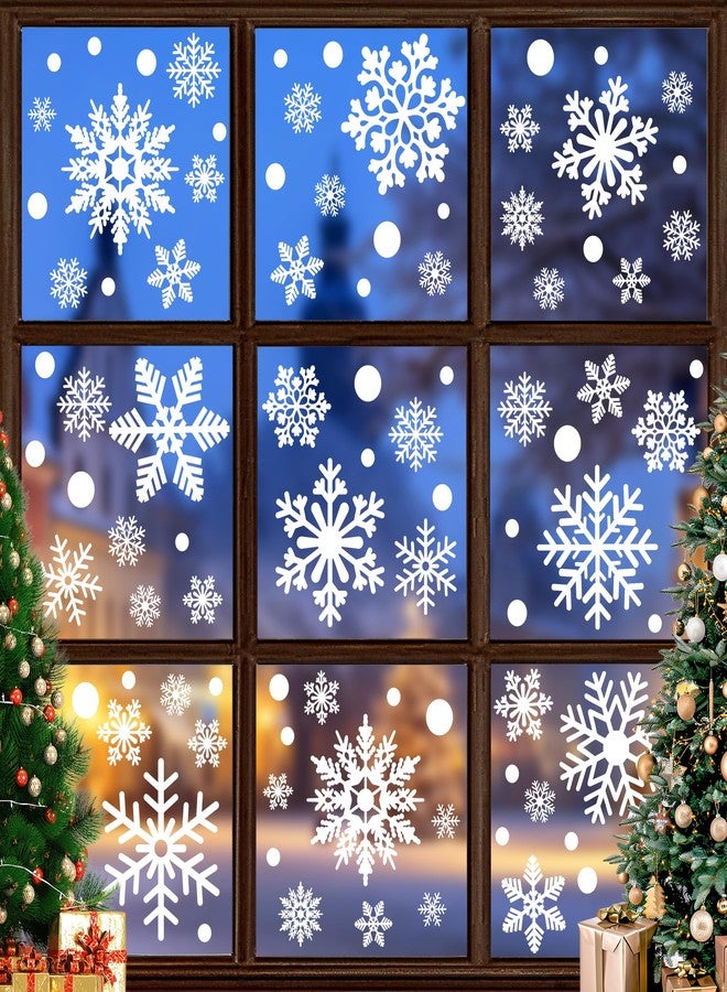 Traplace 116PCS Christmas Decorations, 9 Sheets Christmas Window Clings, Snowflake Window Clings Decals, Double Sided Xmas Snowflake Decal Stickers for Winter Holiday Home Indoor Decorations Decor Supplies - Image 1